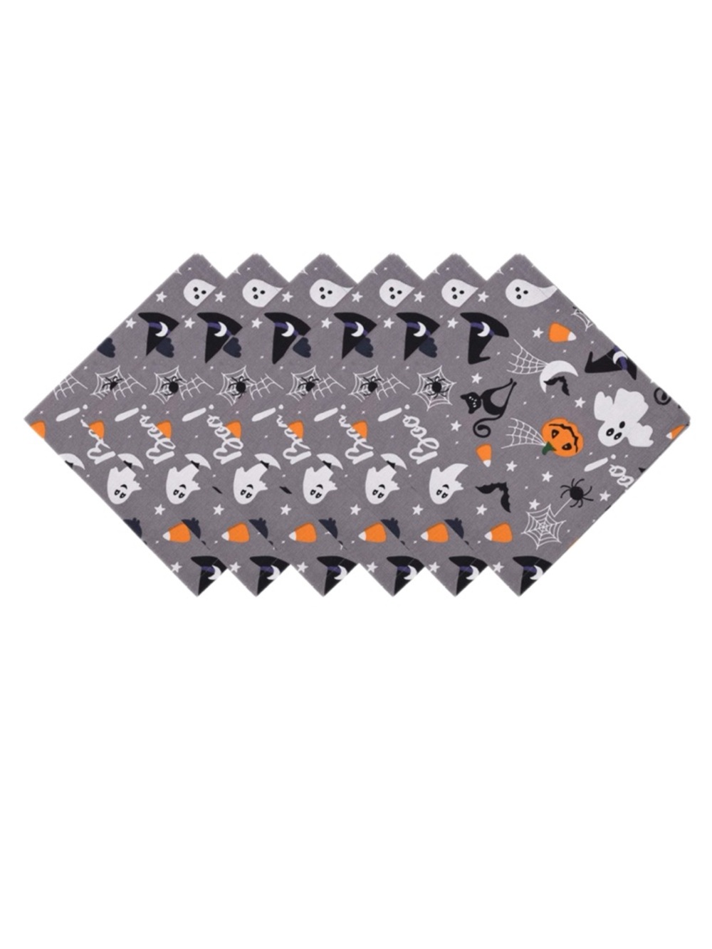 Halloween Ghost Cloth Cotton Napkins in Gray Set of 6